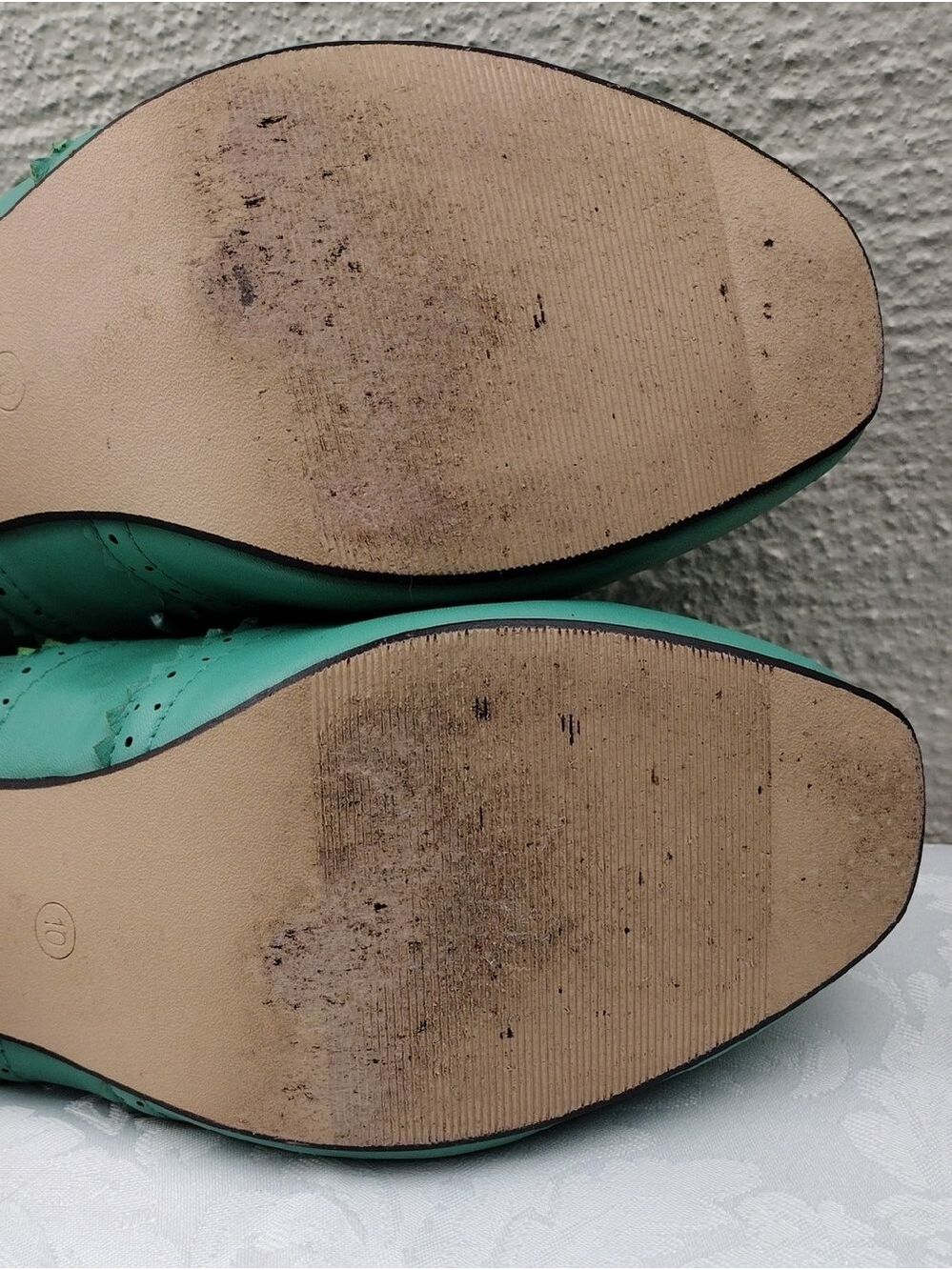 Machi Coca-01 Teal Leather Lace Up Scalloped Upper Heeled 1930 Style Oxford Shoe - Picture 8 of 16